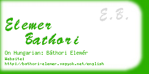 elemer bathori business card
